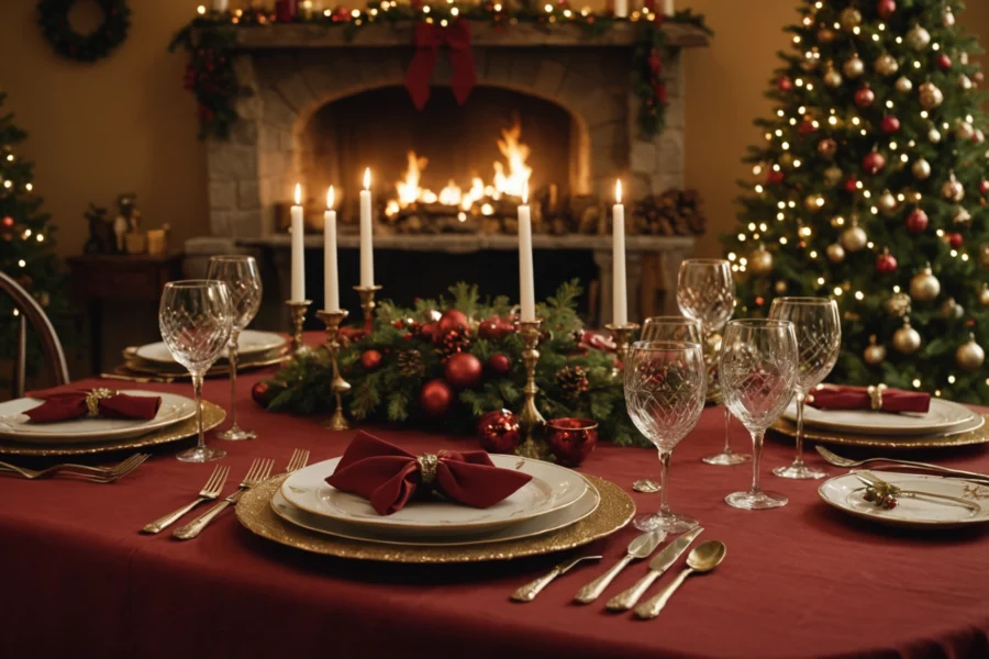 serviette de table de noel
